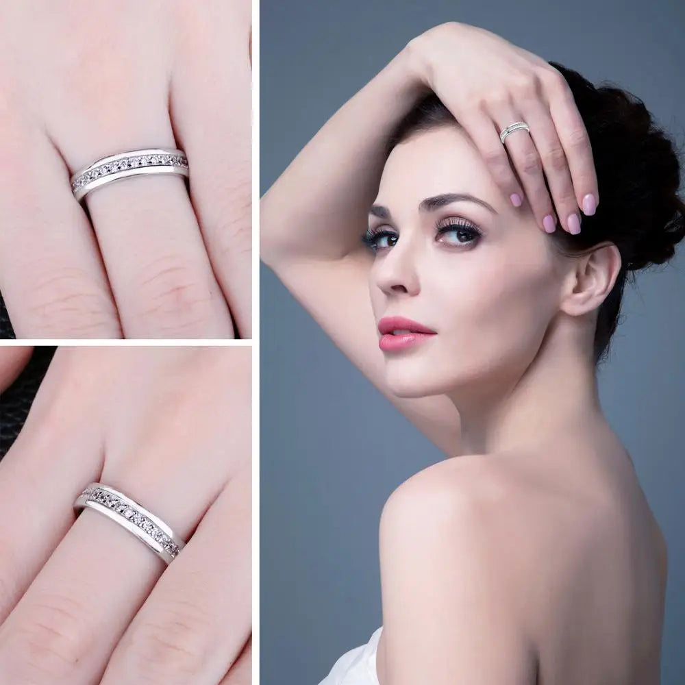 JewelryPalace Solid 925 Sterling Silver Wedding Engagement Ring for Woman