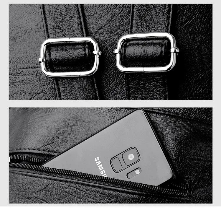 Women High Quality Leather Backpacks Vintage Female Shoulder Bag Sac a Dos Travel Ladies Bagpack Mochilas School Bags For Girls