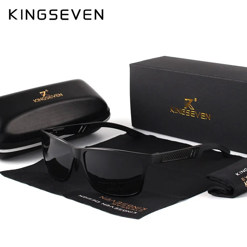 KINGSEVEN Men's Polarized Sunglasses Full Frame Aluminum Material Driving Glasses Eyewear Shades For Men Oculos masculino