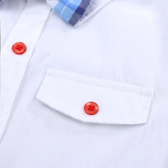 Children Clothing Boys Summer Clothes 2025 Short Sleeve Bow Tie Shirt+Plaid Shorts Suit Kids Clothing Set for 2-6Y Babies