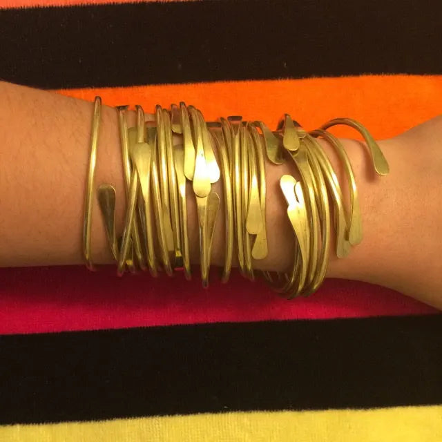 MaiLun 10pcs/lot blank Brass Stacking Bangles Smooth Oval Stacking Bracelet Open Cuff Bangles F1671