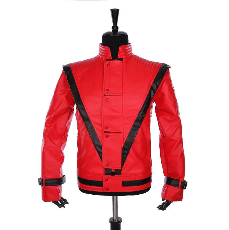 Michael Scary Night Red Leather Jacket Best Halloween Costume Christmas Gift