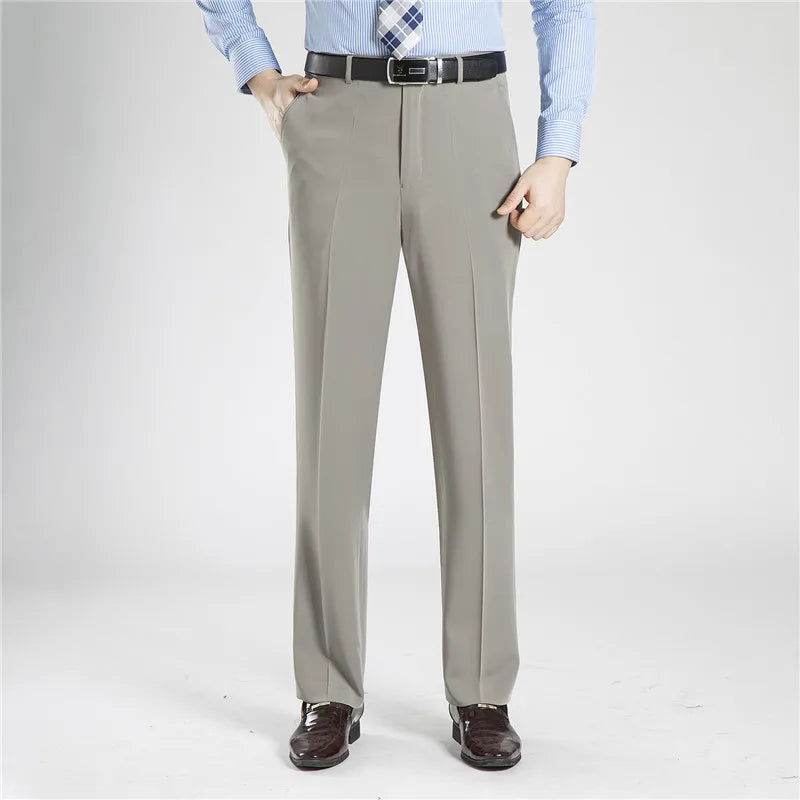 Mens Trousers Formal  Summer Suit Pants Men Office  Cotton Pants Straight Loose