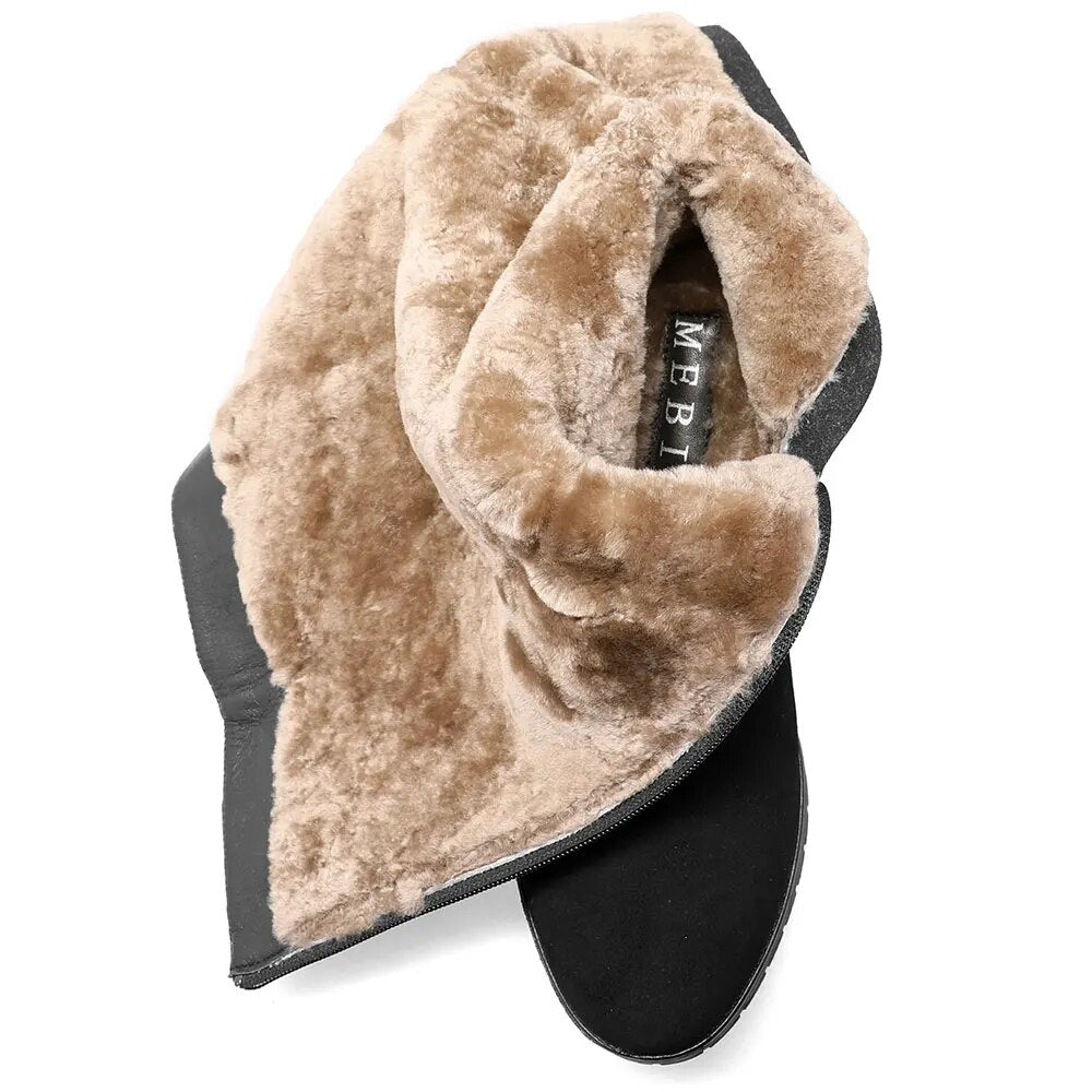 MEBI Plus Size Extra Wide Women Winter Boots Warm Wool Lining Snow Boots