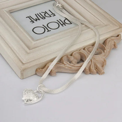 925 Sterling Silver Necklace Gorgeous Charm Fashion  Heart Wedding Lady