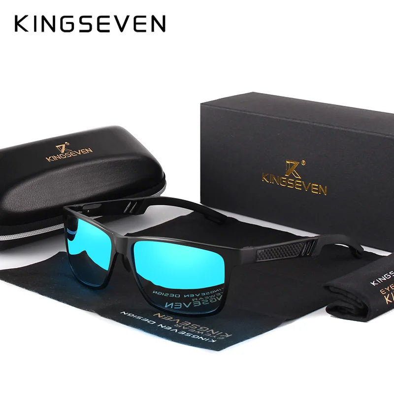 KINGSEVEN Men's Polarized Sunglasses Full Frame Aluminum Material Driving Glasses Eyewear Shades For Men Oculos masculino