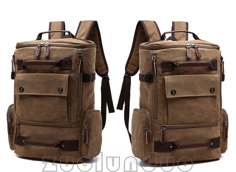 Men's Backpack Vintage Canvas Backpack School Bag Men's Travel Bags Large Capacity Backpack  Laptop Backpack Bag High Qualit