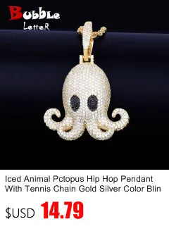 Bubble Letter Miami Cuban Link Rings for Men Gold Color Iced Out Full Zircon Hip Hop