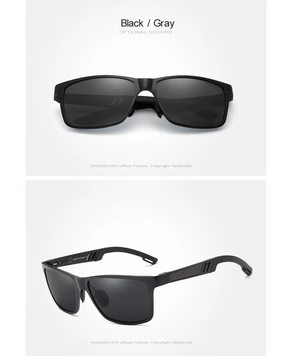 KINGSEVEN Men's Polarized Sunglasses Full Frame Aluminum Material Driving Glasses Eyewear Shades For Men Oculos masculino