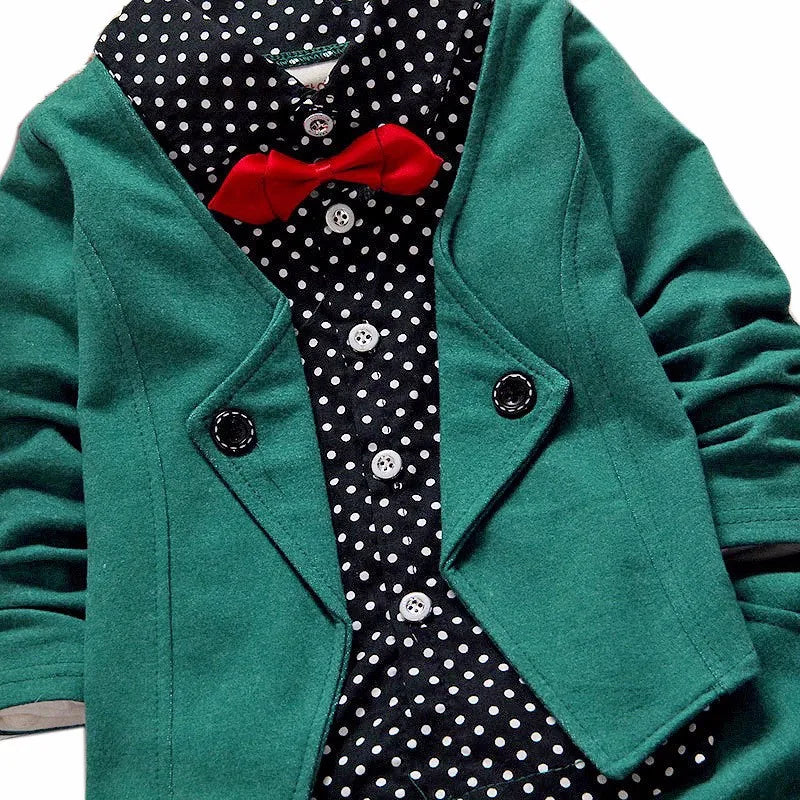 Kid Clothes Sets Spring Autumn Baby Boys Long Sleeve Gentleman Suit Children Tie Shirt Pants 2Ps Infant Clothes Christmas Outfit