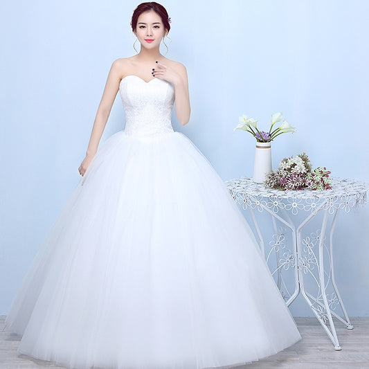 White Bridesmaid Dresses: Wedding Dress Bride Dress Lace Strapless Wedding Gowns