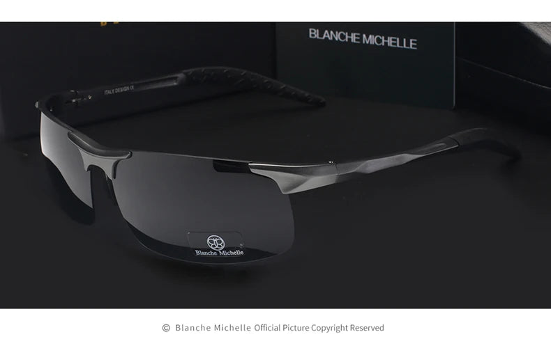 Sunglasses Polarized Men UV400 Rectangle Gold Outdoor Driving Sun Glasses
