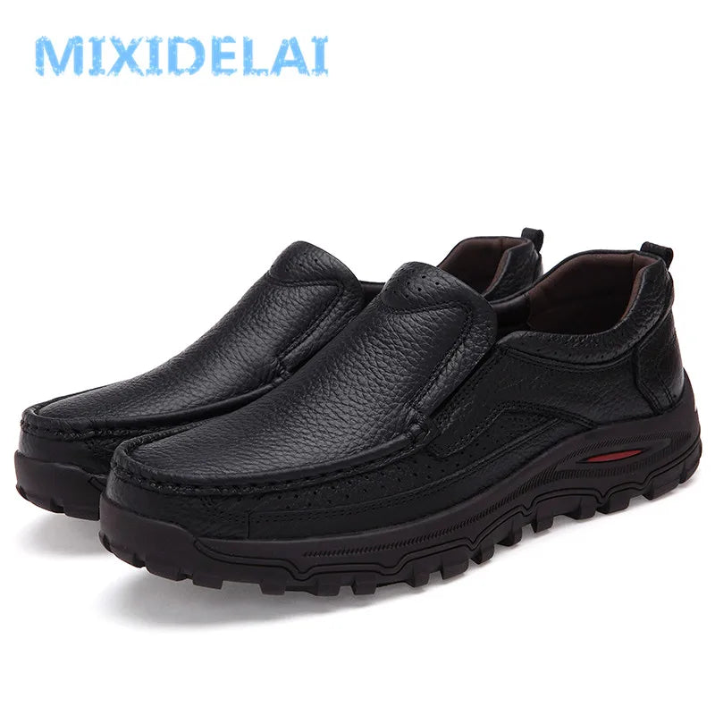 MIXIDELAI Big Size 38-48 Mens Dress Italian Leather Shoes Luxury Brand Mens Loafers Genuine Leather Formal Loafers Moccasins Men