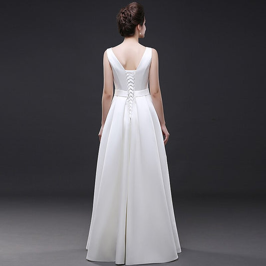 White Bridesmaid Dresses: Beach Wedding Dresses Vestido Noiva Simple White