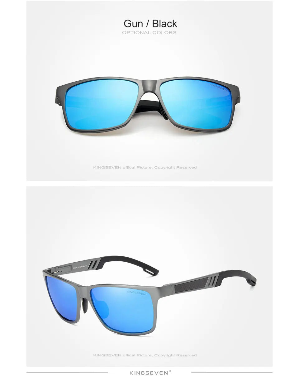 KINGSEVEN Men's Polarized Sunglasses Full Frame Aluminum Material Driving Glasses Eyewear Shades For Men Oculos masculino