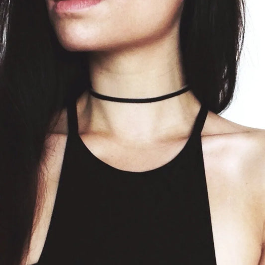 Minimalist Black Sexy Chokers Necklace Leather Harajuku Gothic