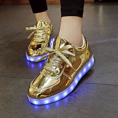 Homme luminous sneakers boys girls Chaussures Lumineuse 11 colors Gold Led Shoes