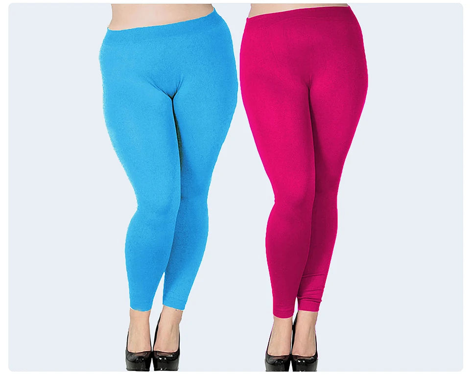 Women's Plus Size Modal Seamless High Waist Leggings Full Length Stretchy Basic