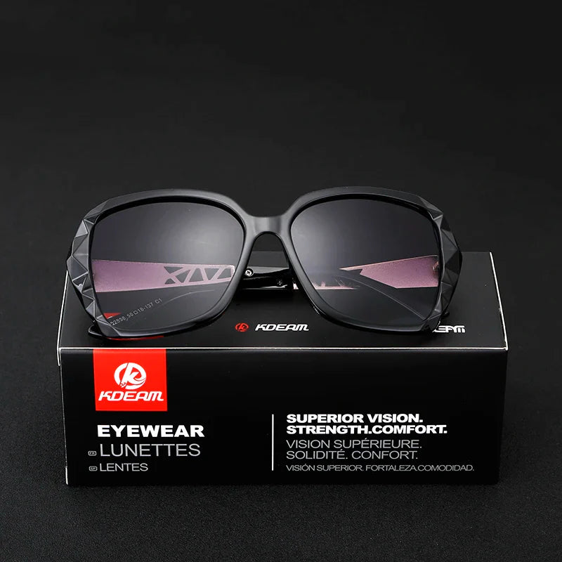 KDEAM Shiny For Women Sunglasses Polarized Butterfly Diamond Designer Sun Glasses Female UV-protected and Box