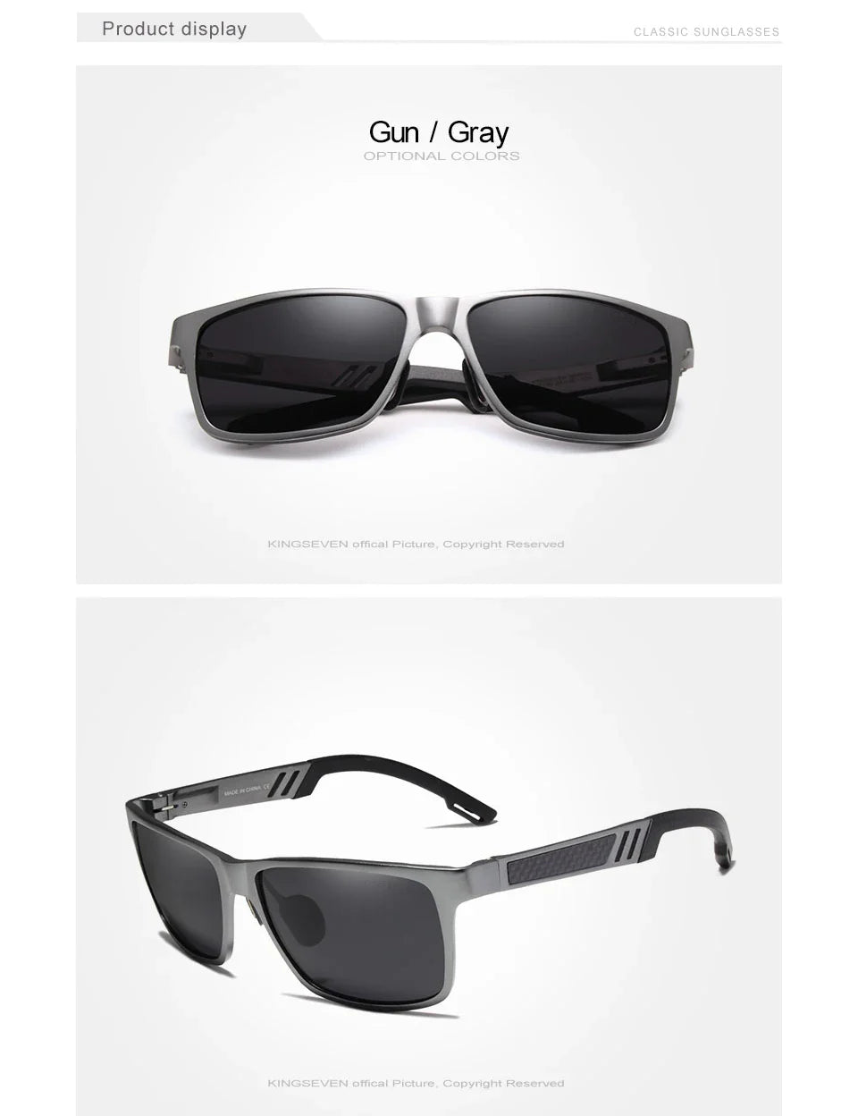 KINGSEVEN Men's Polarized Sunglasses Full Frame Aluminum Material Driving Glasses Eyewear Shades For Men Oculos masculino
