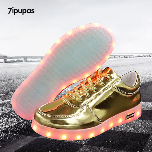 Homme luminous sneakers boys girls Chaussures Lumineuse 11 colors Gold Led Shoes