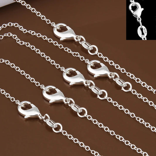 5pcs/lot 925 Sterling Silver Chain necklace,Fashion Men/Women DIY Jewelry