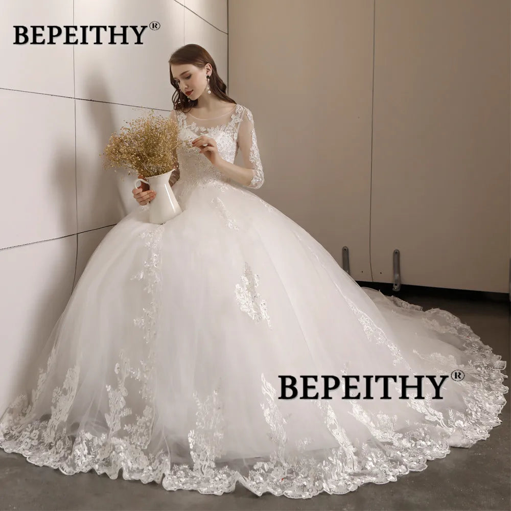 White Bridesmaid Dresses: Wedding Dress Open Back Vintage Bridal Dresses Ball Gown