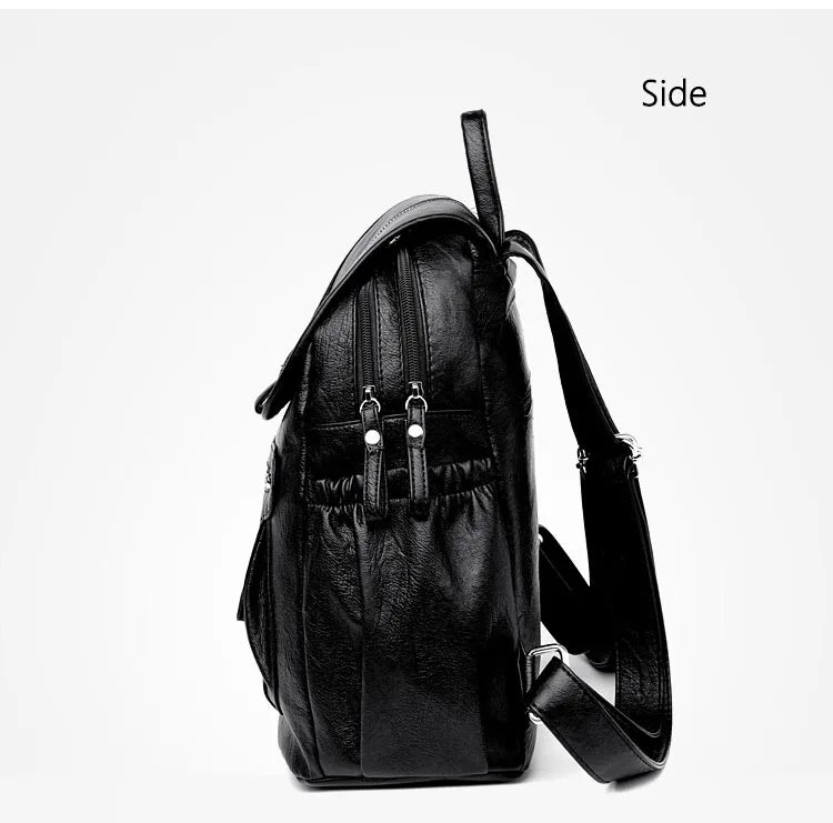Women High Quality Leather Backpacks Vintage Female Shoulder Bag Sac a Dos Travel Ladies Bagpack Mochilas School Bags For Girls
