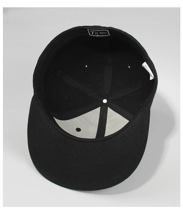 Big Size Back Closure Baseball Cap Flat Bill Plain Sport Hat Oversize Large Men Women Fitted Cap 56cm to 64cm