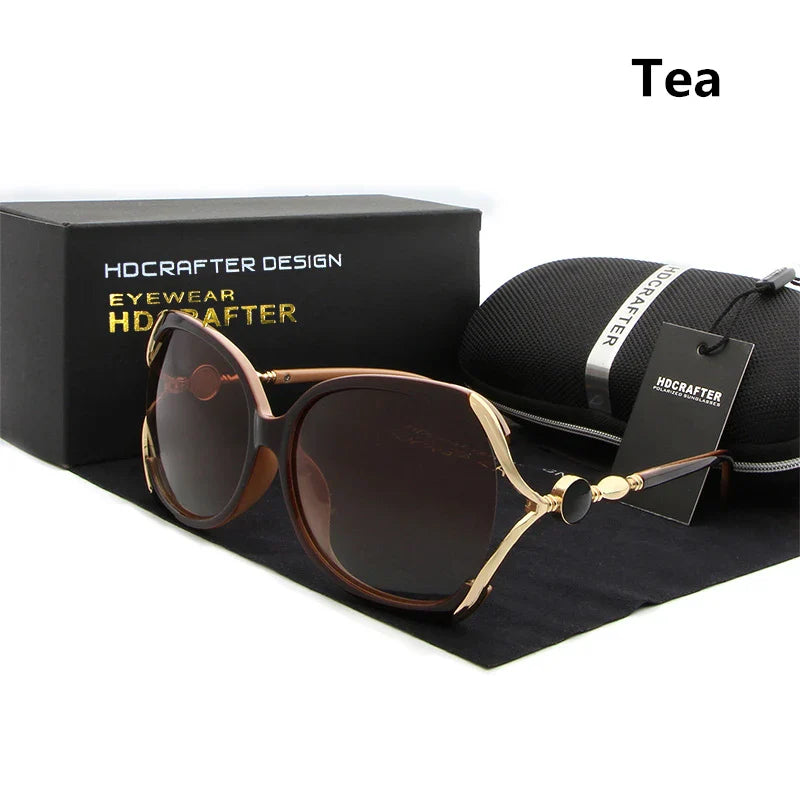 HDCRAFTER Luxury Brand Polarized Sunglasses Women Designer Cat Eye Sun Glasses for Women oculos de sol with Original Box