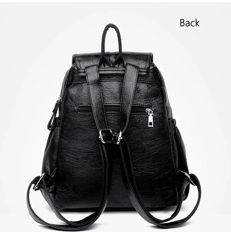 Women High Quality Leather Backpacks Vintage Female Shoulder Bag Sac a Dos Travel Ladies Bagpack Mochilas School Bags For Girls