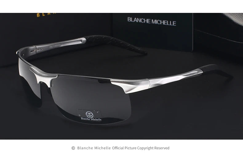Sunglasses Polarized Men UV400 Rectangle Gold Outdoor Driving Sun Glasses