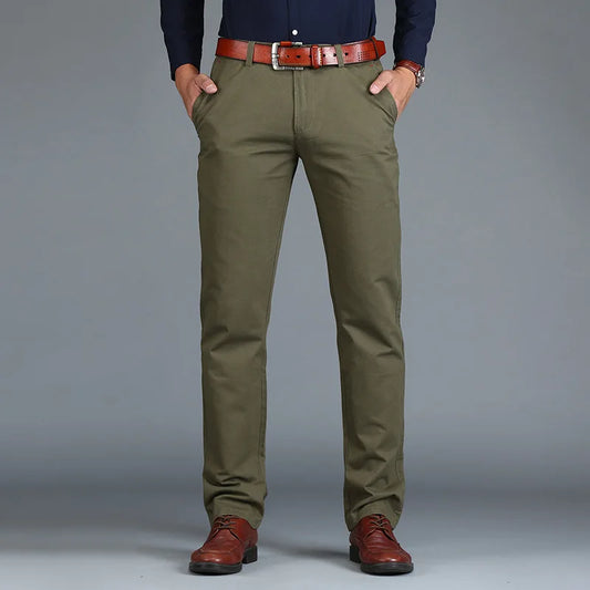 Men's Pants Straight Loose Casual Trousers Large Size Cotton Fashion Pants Green