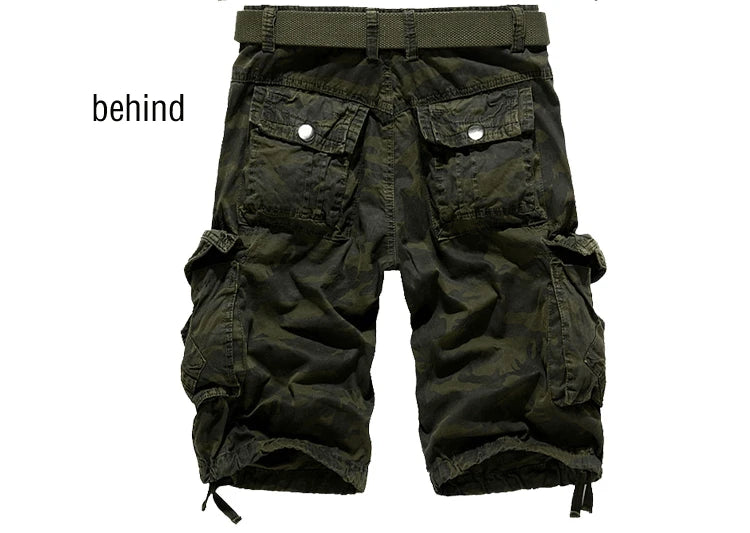 Camouflage Loose Cargo Shorts Men Military Camo Short Pants Homme