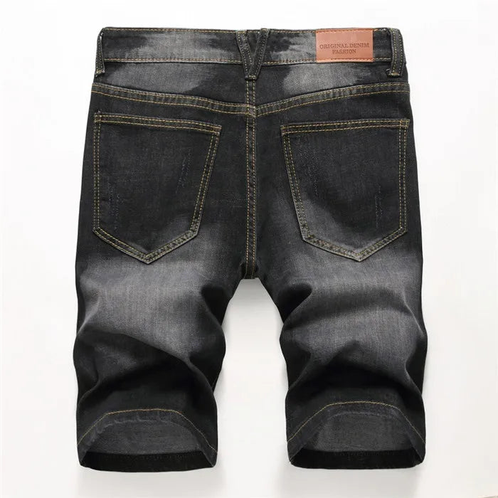 Summer Denim Shorts Men Fahsion Hole Jean Shorts Bermuda Skate Board Harem Mens Jogger Ankle Ripped Wave Knee Length Plus Size