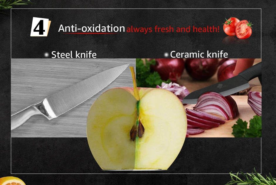 Kitchen knives Ceramic Knives Accessories set 3" Paring 4" Utility 5" Slicing 6" chef Knife