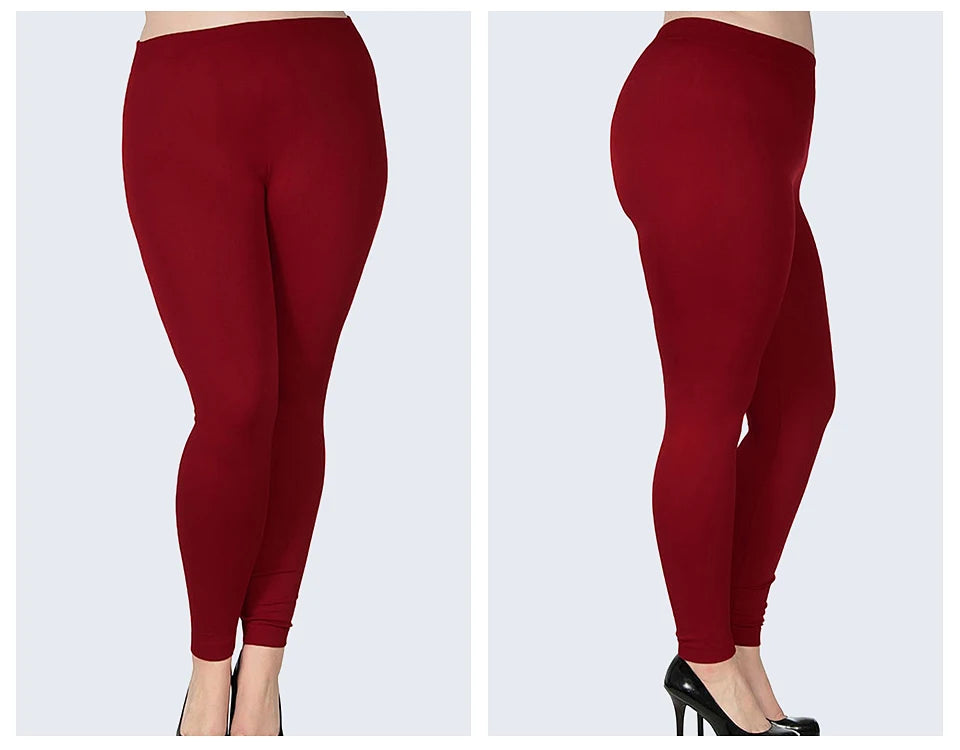 Women's Plus Size Modal Seamless High Waist Leggings Full Length Stretchy Basic
