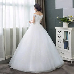 Boat Neck Wedding Dresses Simple Off White Sleeveless Wedding Gown