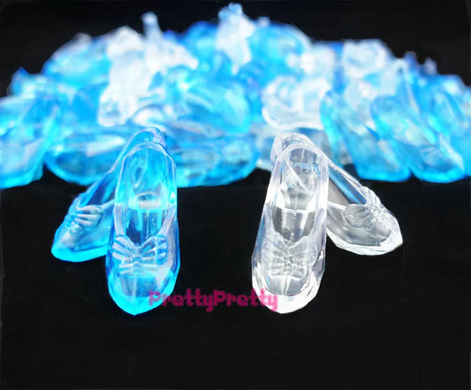 10 Pairs Imitation Fairy Tale Crystal Shoes Fashion Princess Doll Shoes High Heels Sandals for Barbie Doll Baby Toys