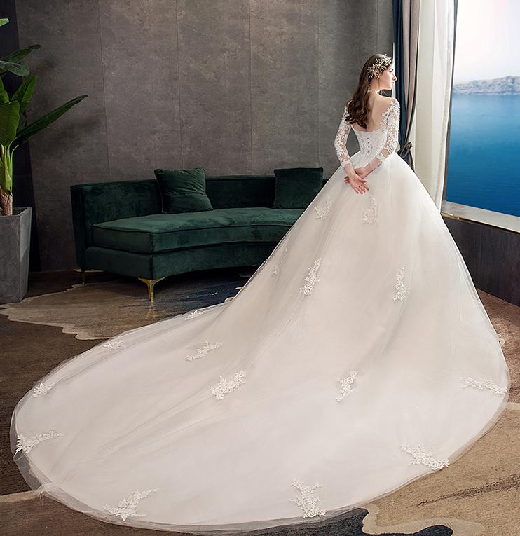 White Bridesmaid Dresses: Full Sleeve Wedding Dresses Ball Gown Wedding Gowns