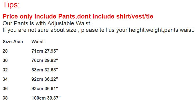 Single Pants Men Formal Business Slim Fit Wedding Party Suit Pants Diamond Blue Wine