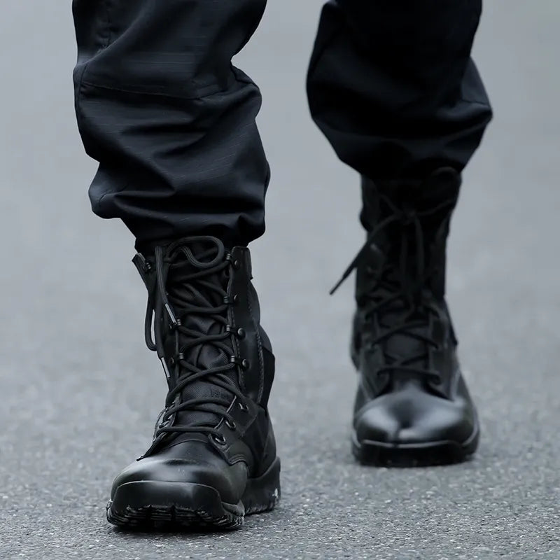 Lightweight Military Black Boots Men Breathable Summer Shoes Tactical Combat Boots