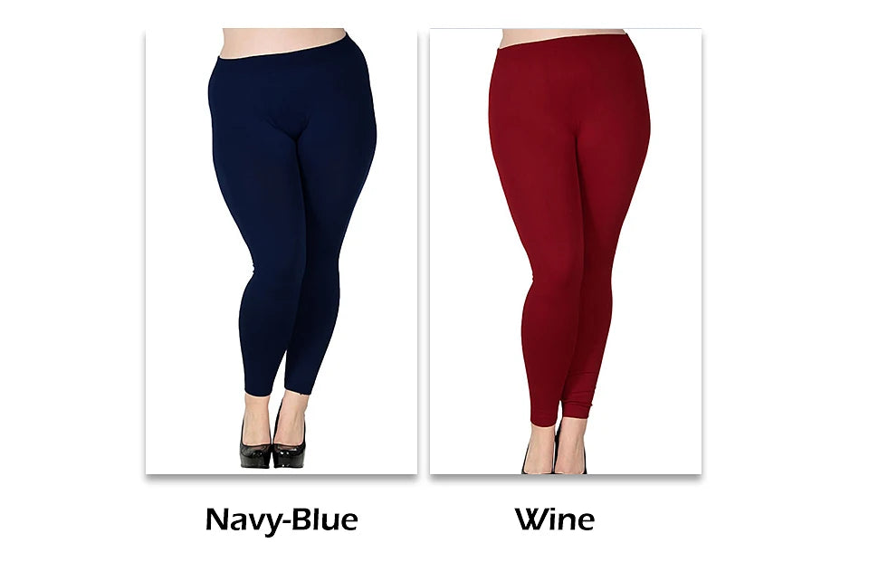 Women's Plus Size Modal Seamless High Waist Leggings Full Length Stretchy Basic