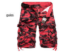 Camouflage Loose Cargo Shorts Men Military Camo Short Pants Homme