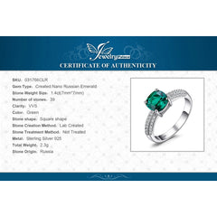 JewelryPalace Green Simulated Nano Emerald Created Ruby Ring 925 Sterling Silver