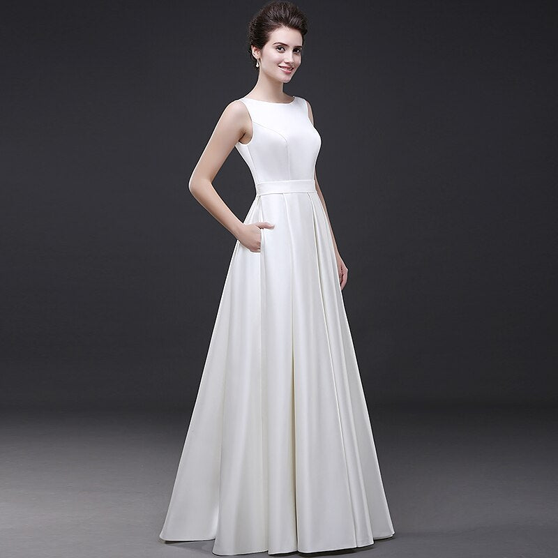 White Bridesmaid Dresses: Beach Wedding Dresses Vestido Noiva Simple White