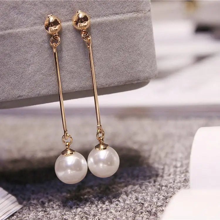 Best Selling Wild Fashion Simple Pearl Bean  Earrings Style Women Girls Earrings Jewelry Wholesale Crystal Earrings Brincos