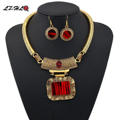 Fashion 4 Color Bohemia Collier Big Statement Maxi Necklace Set Punk Ethnic