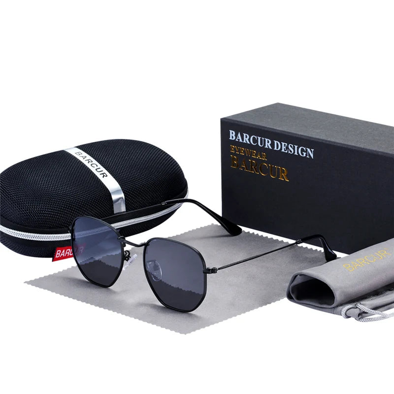 Sunglasses Man Hexagon Sunglasses Metal Frame Eyewear Sunglasses