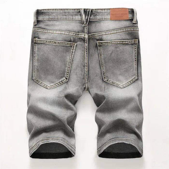 Summer Denim Shorts Men Fahsion Hole Jean Shorts Bermuda Skate Board Harem Mens Jogger Ankle Ripped Wave Knee Length Plus Size